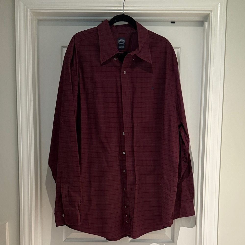 Brooks Brothers Dark Red Casual Button Down Shirt